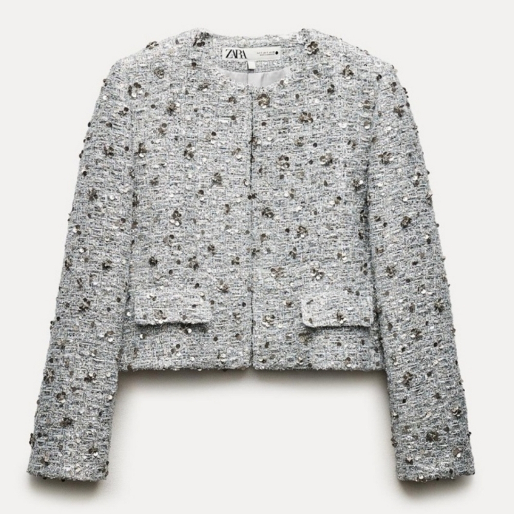 Zara silver tweed blazer
